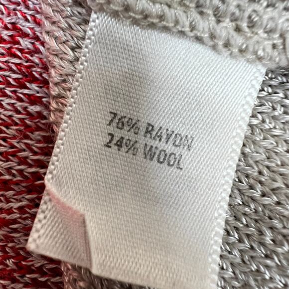 St. John Collection Ombre Knit Open Cardigan Wool Blend Caviar Tikka Waves Red - Picture 6 of 10